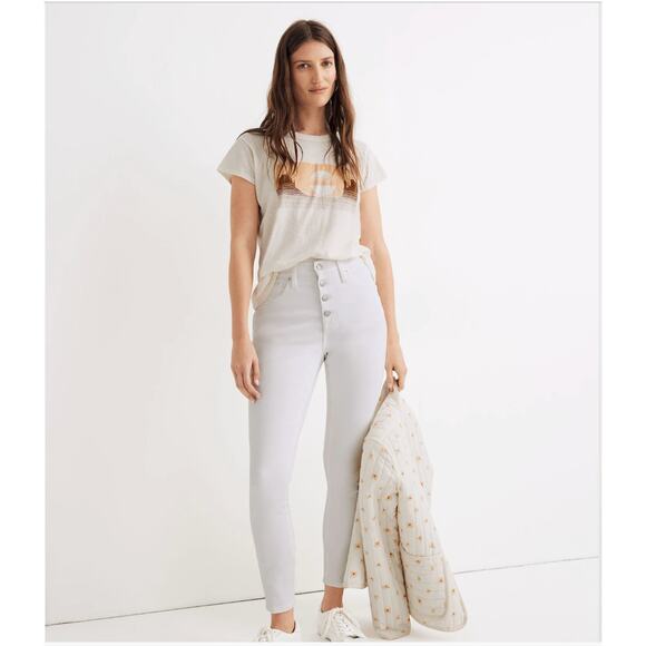 Madewell Curvy High-Rise Skinny Crop Jeans in White. Size 29 - Picture 1 of 4